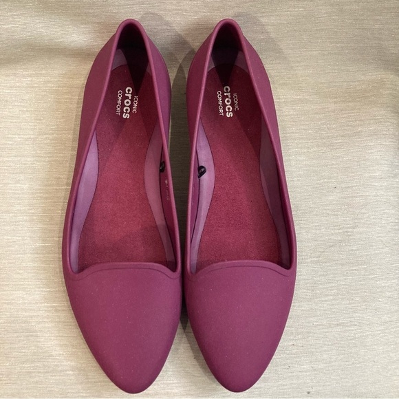 CROCS Sz 10 Eve Ballet Pointy Toe Slip On  Flats in Purplish Pink - Picture 3 of 10